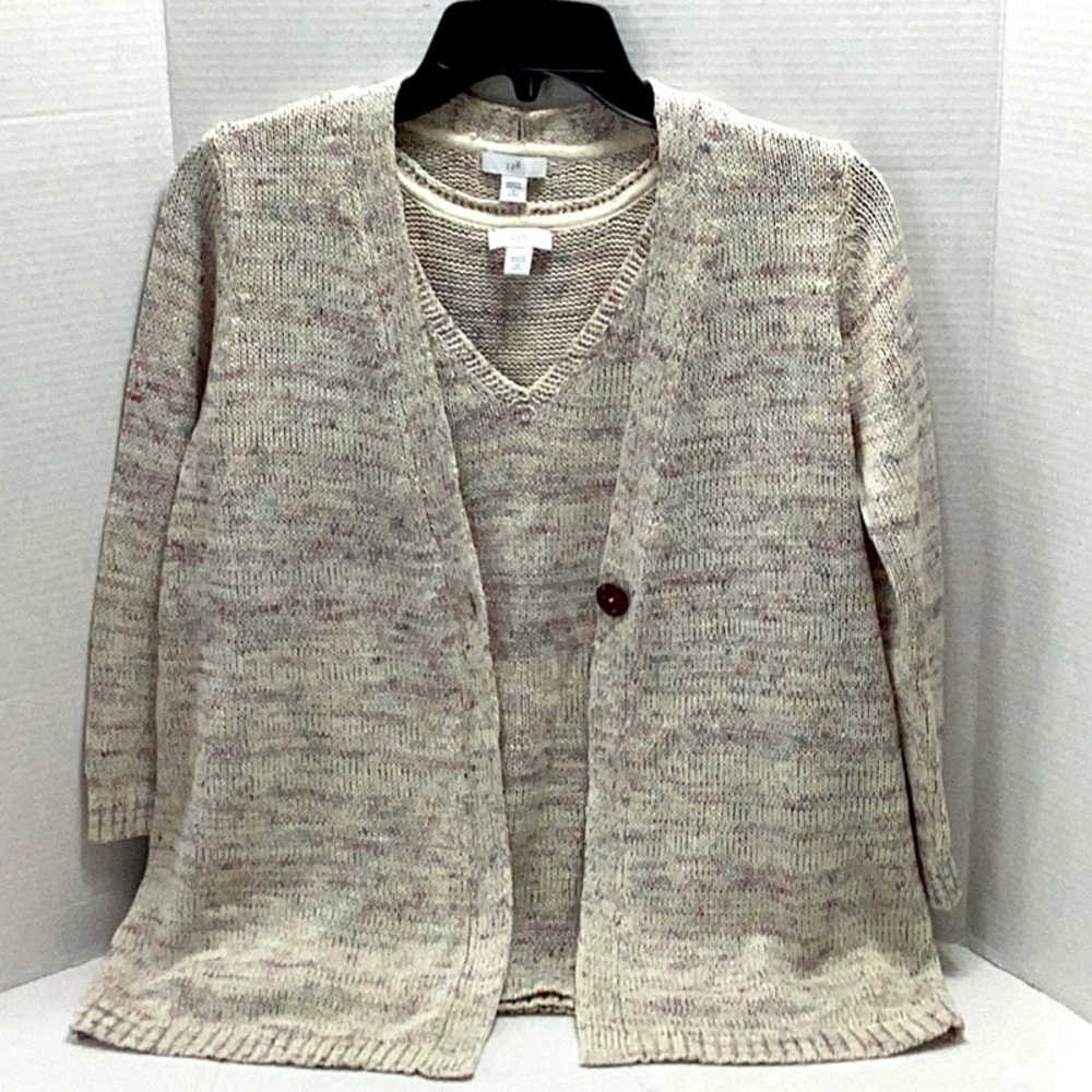 J-Jill XSP two piece cardigan and sleeveless top set